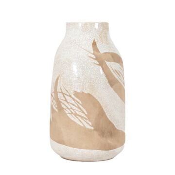Goya Vase Large Reactive White Brown 190x190x330mm
