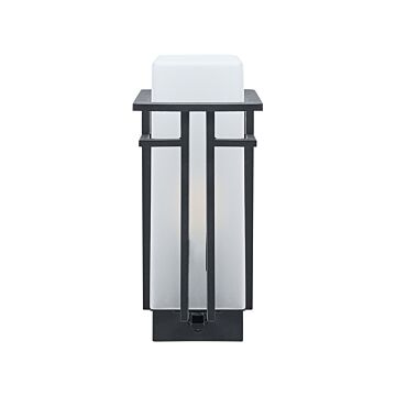 Outdoor Wall Light Lamp Black Sconce Metal Iron Glass Matte With Motion Sensor Modern Design Patio Garden Beliani