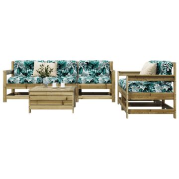 Vidaxl 6 Piece Garden Sofa Set Impregnated Wood Pine