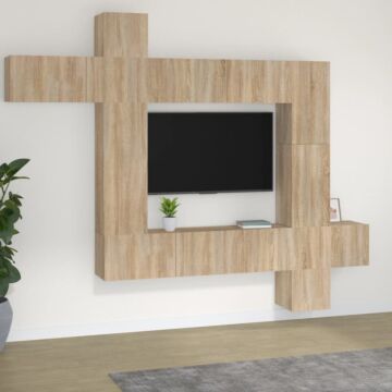 Vidaxl 9 Piece Tv Cabinet Set Sonoma Oak Engineered Wood