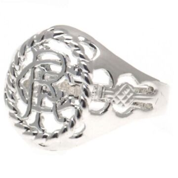 Rangers Fc Silver Plated Crest Ring Large