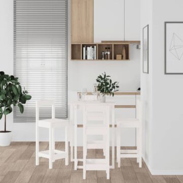 Vidaxl 5 Piece Bar Set White Solid Wood Pine