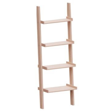 Vida Designs York 4 Tier Ladder Bookcase, Pine