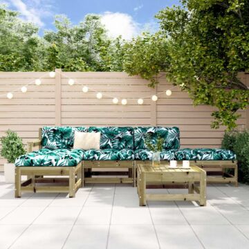 Vidaxl 6 Piece Garden Lounge Set Impregnated Wood Pine