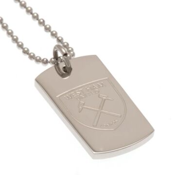 West Ham United Fc Engraved Dog Tag & Chain