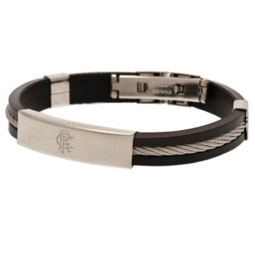 Rangers Fc Silver Inlay Silicone Bracelet