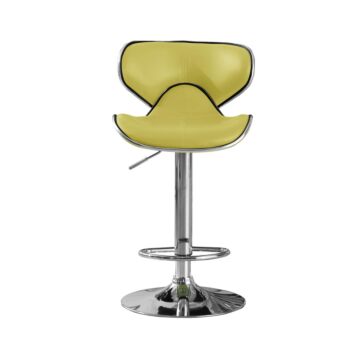 Hillside Bar Stool Pu Chrome & Lime (2s)