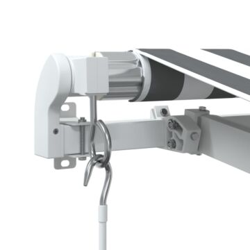 Vidaxl Manual Retractable Awning Anthracite&white 300x250 Cm