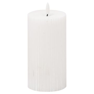 Luxe Collection Natural Glow 3"x6" Textured Ribbed Led Candle