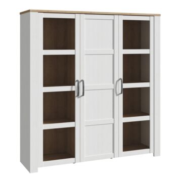 Bohol Large Display Cabinet In Riviera Oak/white