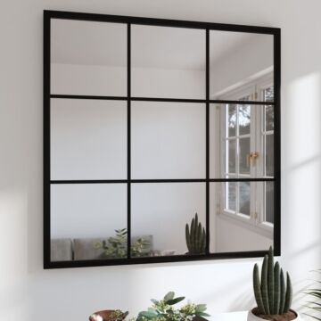 Vidaxl Wall Mirror Black 60x60 Cm Metal