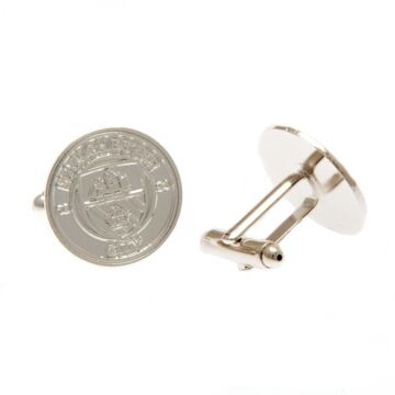 Manchester City Fc Silver Plated Formed Cufflinks