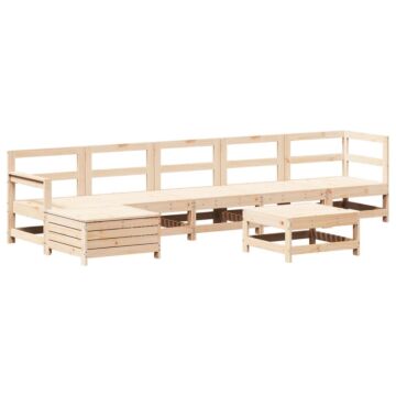 Vidaxl 7 Piece Garden Lounge Set Solid Wood Pine
