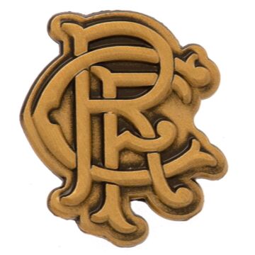 Rangers Fc Antique Gold Scroll Crest Badge