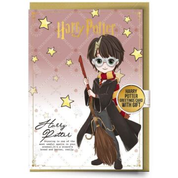 Harry Potter Greetings Card With Badge