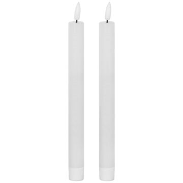 Luxe Collection Natural Glow S/ 2 White Led Dinner Candles