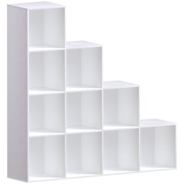 Durham 10 Cube Storage Unit, White & Cube Storage Basket, Set Of 5, White