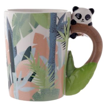 Cute Collectable Panda Shaped Handle Ceramic Mug