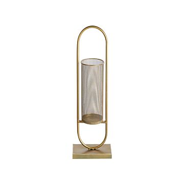Candle Holder Gold Metal 73 Cm Glamour Accent Piece Decoration Beliani