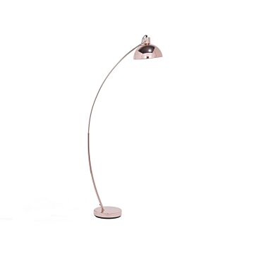 Floor Lamp Copper Colour Metal 155 Cm Adjustable Lampshade Industrial Beliani