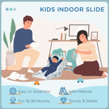 Aiyaplay Foldable Kids Slide, Freestanding Baby Slide, For Ages 1.5-3 Years