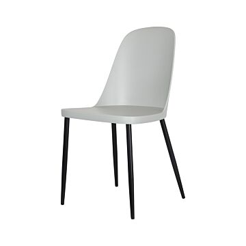 Aspen Duo Chair, Light Grey Plastic Seat With Black Metal Legs (pair)