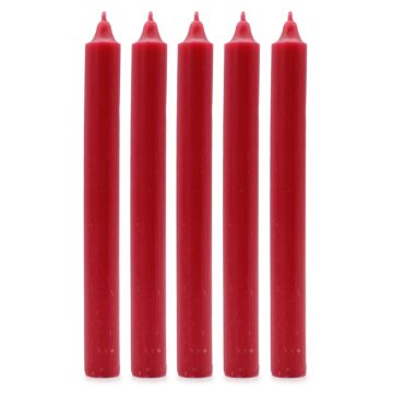 Solid Colour Dinner Candles - Rustic Red - Pack Of 5