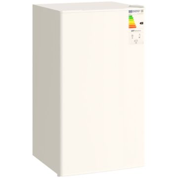 Homcom 91 Litre Freestanding Under Counter Fridge Freezer, Small Fridge With Chiller Box, Adjustable Thermostat, 47.5cm Wide, Beige