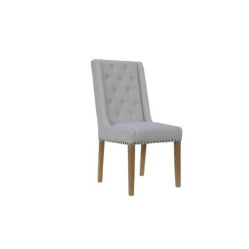 Button Back And Studded Dining Chair Natural/oak