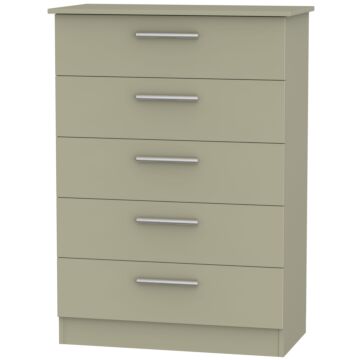 Contrast 5 Drawer Chest In Mushroom Matt