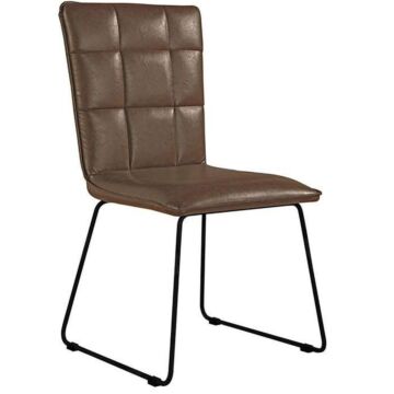 Panel Back Chair With Angled Legs Brown