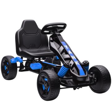 Aiyaplay Pedal Go Kart For Kids Ages 3-6 Years, With Automatic Clutch, Brake, Eva Anti-slip Wheels, Blue
