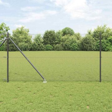 Vidaxl Welded Wire Fence With 13 Spike Posts Grey 1.2x50 M Steel