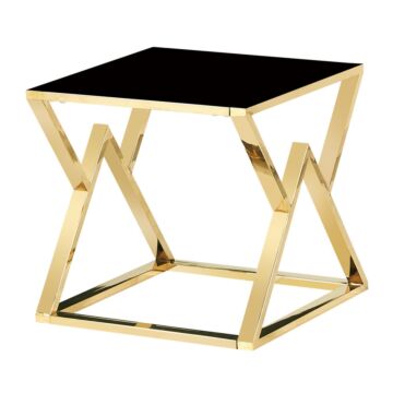 Mombasa Gold Black Glass Lamp Table