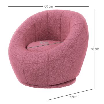 Homcom Modern Accent Chair, Swivel Upholstered Armchair For Living Room, Pink