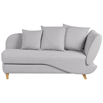 Right Hand Chaise Lounge In Grey Fabric With Storage Container