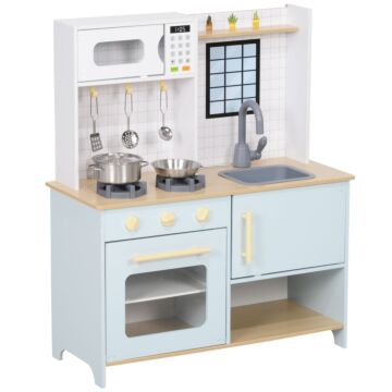 Aiyaplay Pretend Play Kitchen, Kids Kitchen Playset With Light & Sound Stove, Turning Knobs, Cooking Accessories
