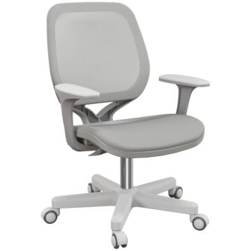 Vinsetto Office Chair, Breathable Mesh Swivel Desk Chair With Adjustable Height And 360° Swivel Security Wheels For Home Office, Study, Grey