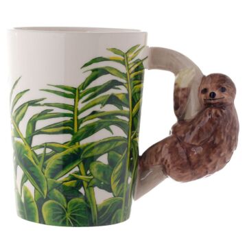 Ceramic Sloth Shaped Handle Mug