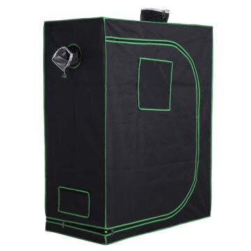 Outsunny Hydroponic Plant Grow Tent Canopy Indoor Reflective Mylar Green Room 600d Oxford 120l X60w X150hcm Silver