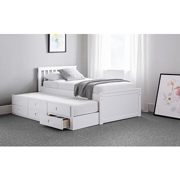 Maisie Bed With Underbed And Drawers - Surf White