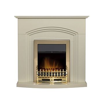 Adam Truro Fireplace In Cream With Blenheim Electric Fire In Brass, 41 Inch