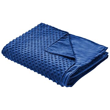 Weighted Blanket Cover Navy Blue Polyester Fabric 100 X 150 Cm Dotted Pattern Modern Design Bedroom Textile Beliani