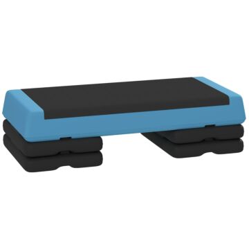 Sportnow Fitness Stepper, 3-height Adjustable Aerobic Step, Non-slip Exercise Step Board For Home Gym Office Workout, 10.5cm, 15.5cm, 20.5cm, Sky Blue