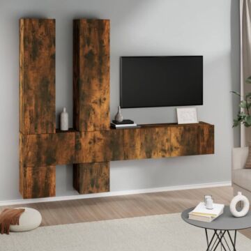 Vidaxl Wall-mounted Tv Cabinet Smoked Oak Engineered Wood