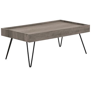 Coffee Table Grey Wood 100 X 60 Cm Rectangular Modern Beliani