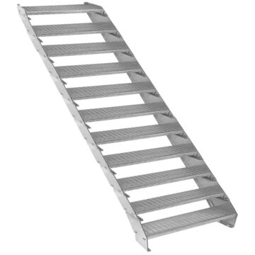 Adjustable 11 Section Galvanised Staircase - 900mm Wide