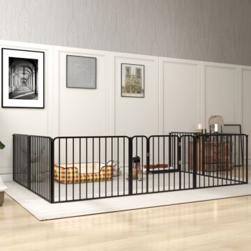 Pawhut 8 Panels Heavy Duty Dog Pen, 60cm Height Pet Playpen For, Small Dogs