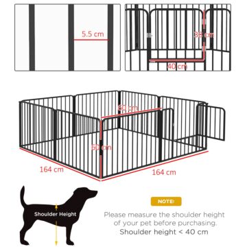 Pawhut 8 Panels Heavy Duty Dog Pen, 60cm Height Pet Playpen For, Small Dogs