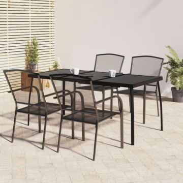Vidaxl 5 Piece Garden Dining Set Anthracite Steel
